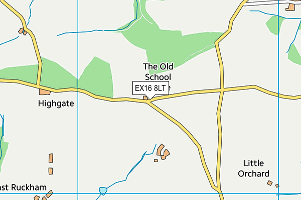 EX16 8LT map - OS VectorMap District (Ordnance Survey)