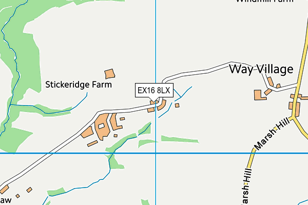 EX16 8LX map - OS VectorMap District (Ordnance Survey)