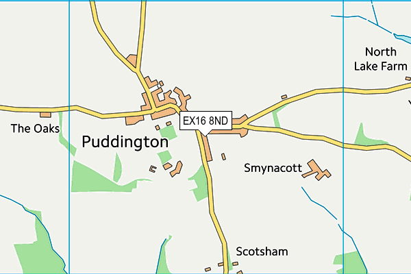 EX16 8ND map - OS VectorMap District (Ordnance Survey)