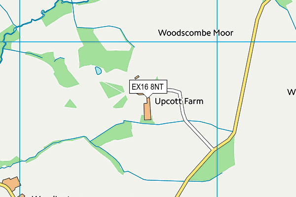 EX16 8NT map - OS VectorMap District (Ordnance Survey)