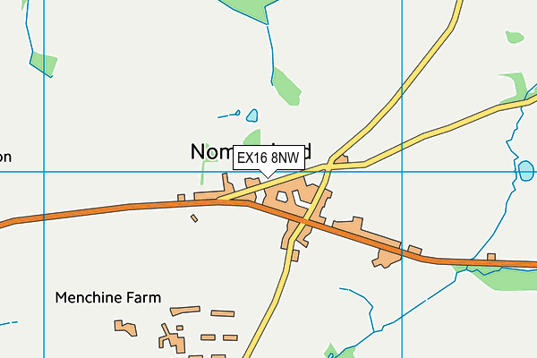 EX16 8NW map - OS VectorMap District (Ordnance Survey)