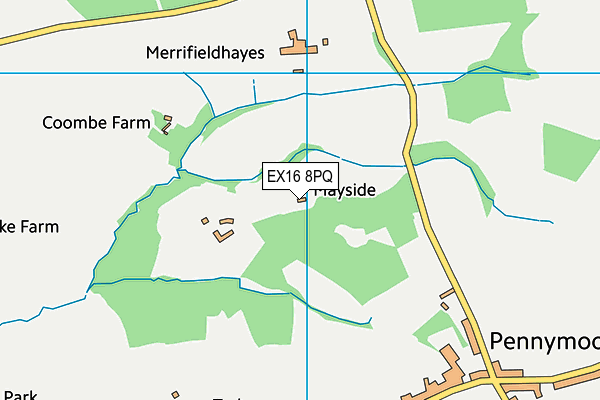 EX16 8PQ map - OS VectorMap District (Ordnance Survey)