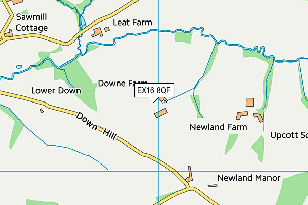 EX16 8QF map - OS VectorMap District (Ordnance Survey)