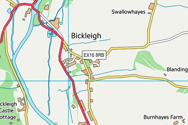 EX16 8RB map - OS VectorMap District (Ordnance Survey)