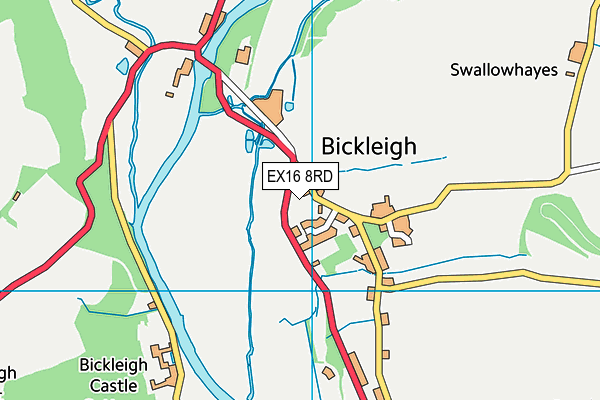 EX16 8RD map - OS VectorMap District (Ordnance Survey)