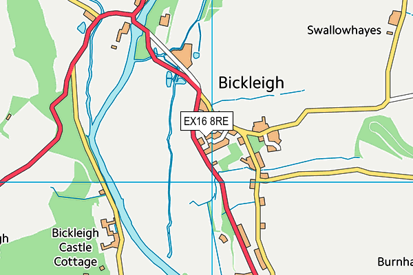 Bickleigh on Exe Church of England Primary School map (EX16 8RE) - OS VectorMap District (Ordnance Survey)