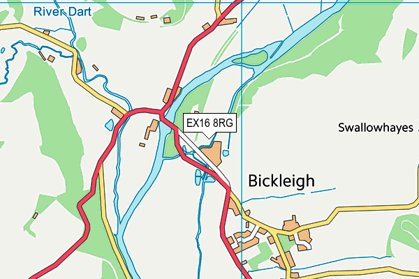 EX16 8RG map - OS VectorMap District (Ordnance Survey)