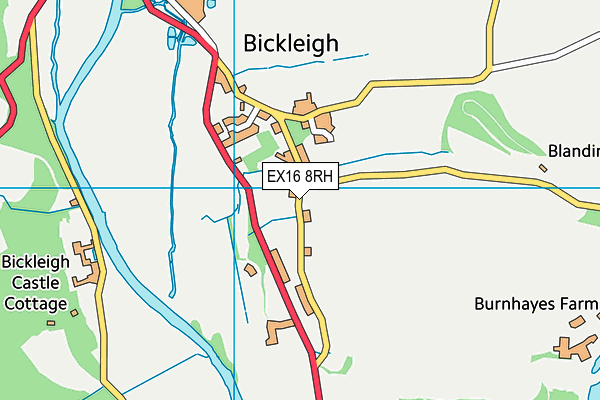 EX16 8RH map - OS VectorMap District (Ordnance Survey)