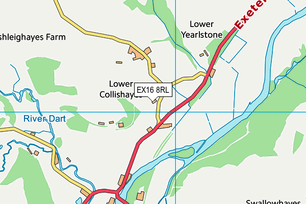 EX16 8RL map - OS VectorMap District (Ordnance Survey)