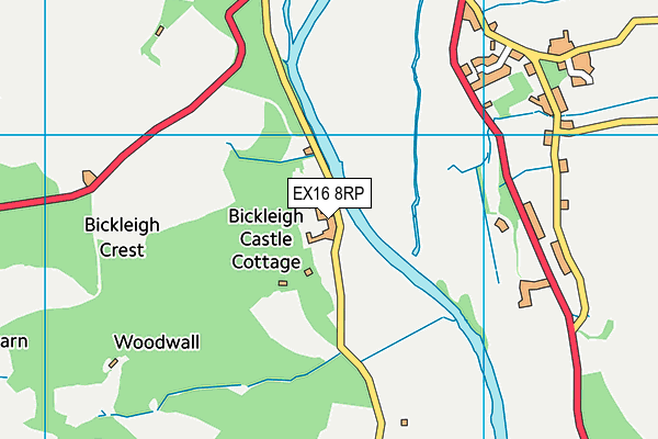 EX16 8RP map - OS VectorMap District (Ordnance Survey)