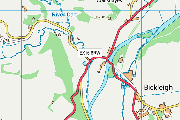 EX16 8RW map - OS VectorMap District (Ordnance Survey)