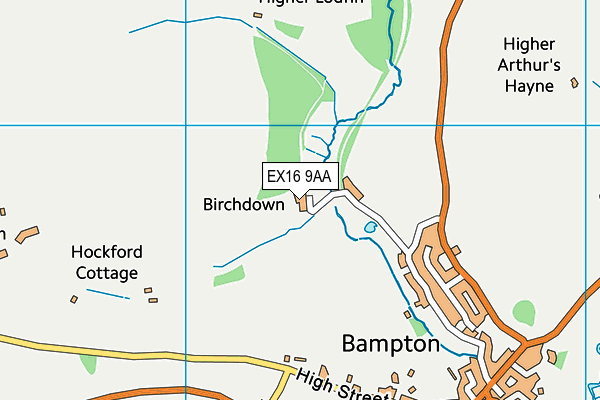 EX16 9AA map - OS VectorMap District (Ordnance Survey)