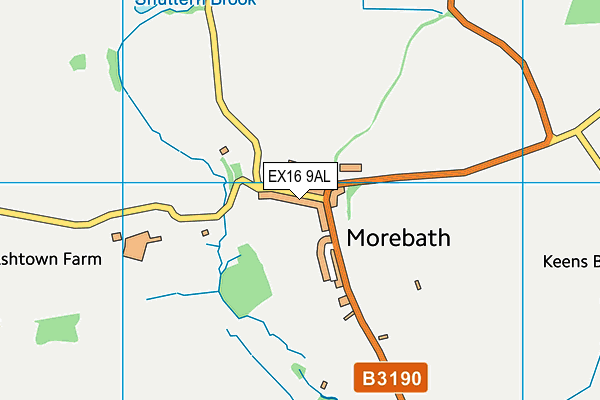 EX16 9AL map - OS VectorMap District (Ordnance Survey)