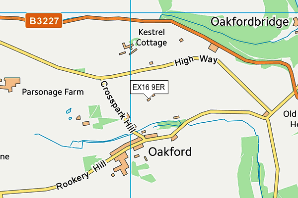 EX16 9ER map - OS VectorMap District (Ordnance Survey)