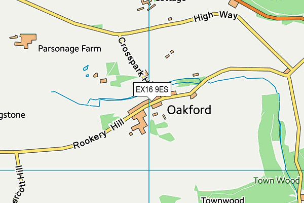 EX16 9ES map - OS VectorMap District (Ordnance Survey)
