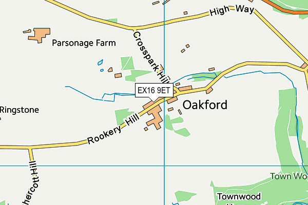 EX16 9ET map - OS VectorMap District (Ordnance Survey)