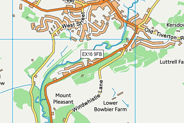 EX16 9FB map - OS VectorMap District (Ordnance Survey)