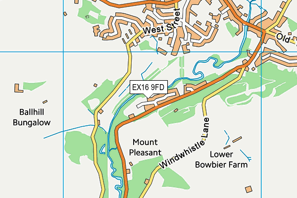 EX16 9FD map - OS VectorMap District (Ordnance Survey)