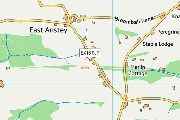 East Anstey Primary School map (EX16 9JP) - OS VectorMap District (Ordnance Survey)