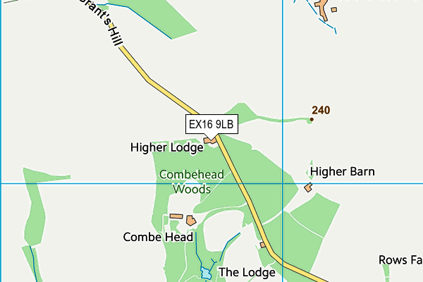 EX16 9LB map - OS VectorMap District (Ordnance Survey)