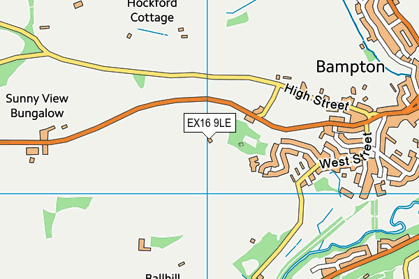 EX16 9LE map - OS VectorMap District (Ordnance Survey)