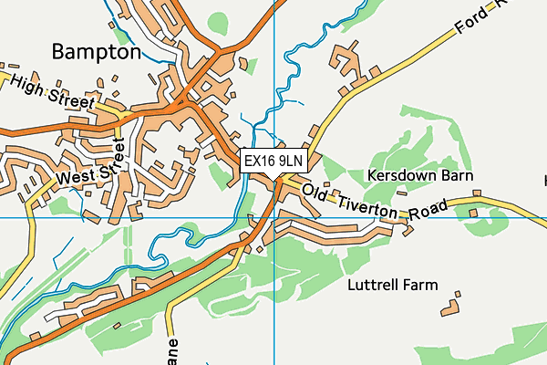 EX16 9LN map - OS VectorMap District (Ordnance Survey)