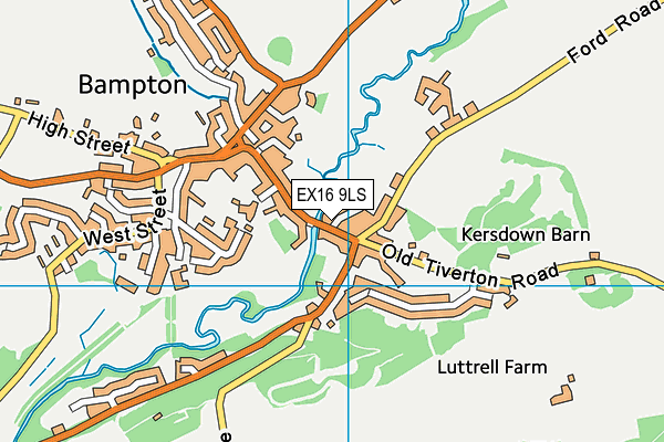 EX16 9LS map - OS VectorMap District (Ordnance Survey)