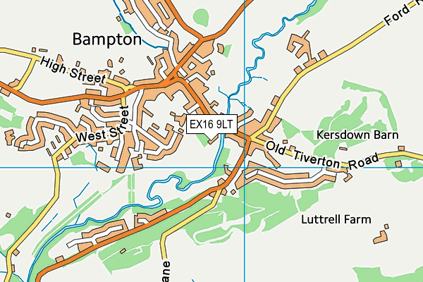 EX16 9LT map - OS VectorMap District (Ordnance Survey)