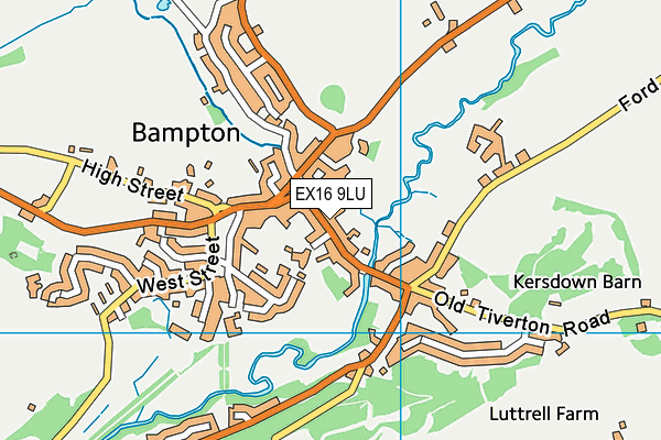 EX16 9LU map - OS VectorMap District (Ordnance Survey)