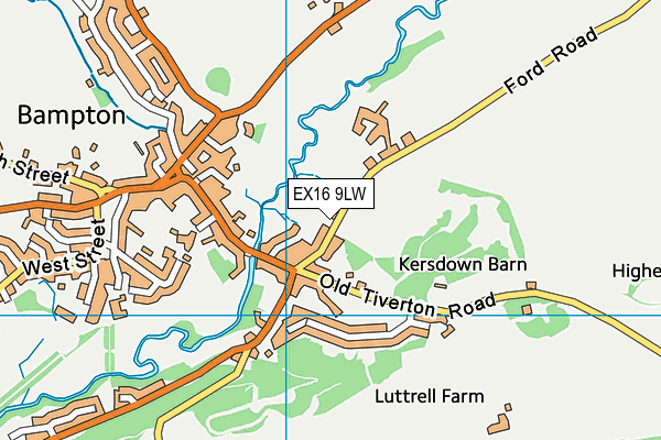 EX16 9LW map - OS VectorMap District (Ordnance Survey)