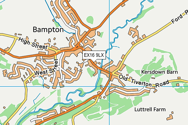 EX16 9LX map - OS VectorMap District (Ordnance Survey)