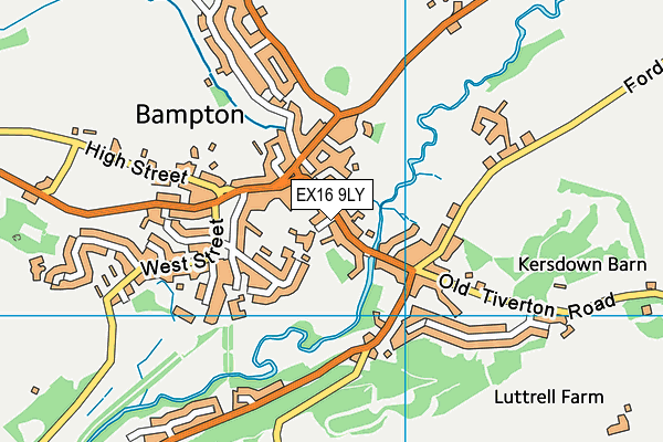 EX16 9LY map - OS VectorMap District (Ordnance Survey)