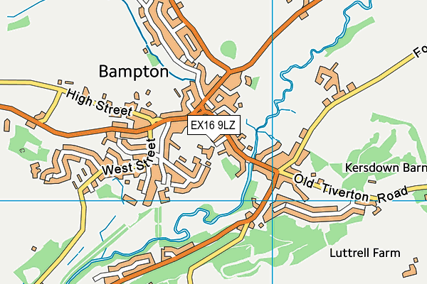 EX16 9LZ map - OS VectorMap District (Ordnance Survey)