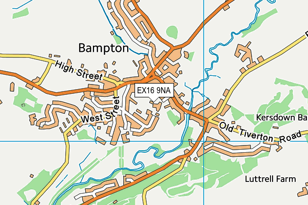 EX16 9NA map - OS VectorMap District (Ordnance Survey)