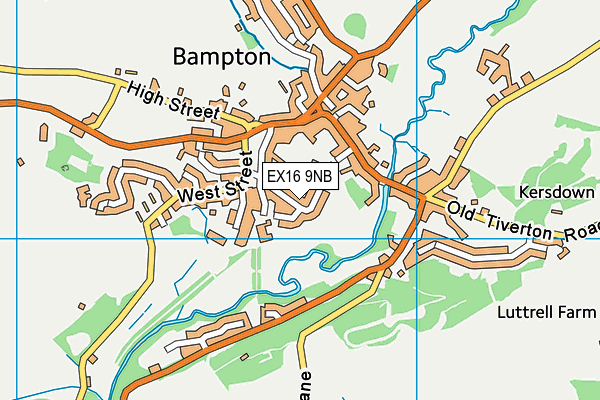 EX16 9NB map - OS VectorMap District (Ordnance Survey)