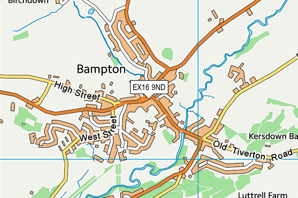 EX16 9ND map - OS VectorMap District (Ordnance Survey)