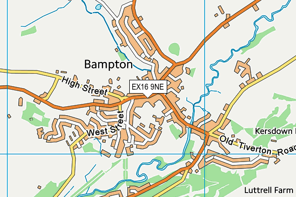 EX16 9NE map - OS VectorMap District (Ordnance Survey)