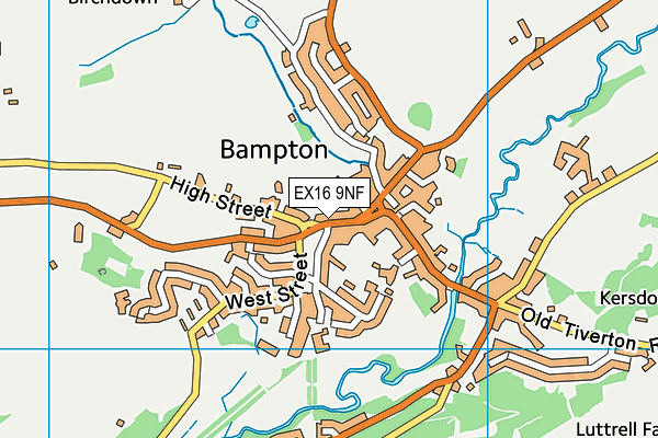 EX16 9NF map - OS VectorMap District (Ordnance Survey)