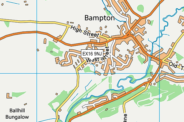 EX16 9NJ map - OS VectorMap District (Ordnance Survey)