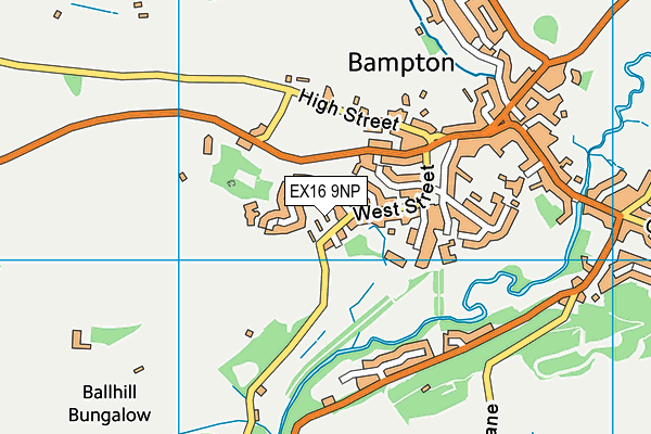 EX16 9NP map - OS VectorMap District (Ordnance Survey)