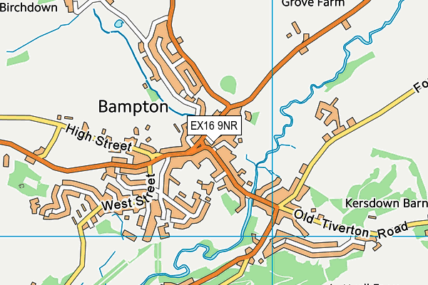 EX16 9NR map - OS VectorMap District (Ordnance Survey)
