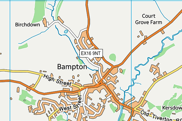 EX16 9NT map - OS VectorMap District (Ordnance Survey)
