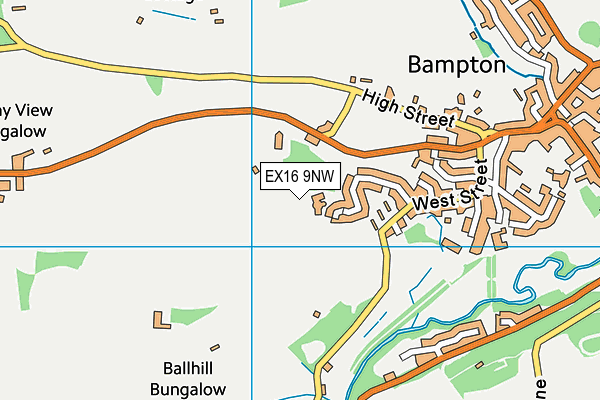 EX16 9NW map - OS VectorMap District (Ordnance Survey)