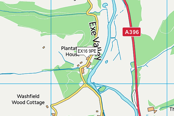 EX16 9PE map - OS VectorMap District (Ordnance Survey)
