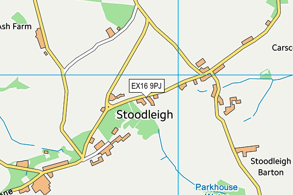Stoodleigh Cricket Club map (EX16 9PJ) - OS VectorMap District (Ordnance Survey)