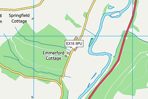 EX16 9PU map - OS VectorMap District (Ordnance Survey)