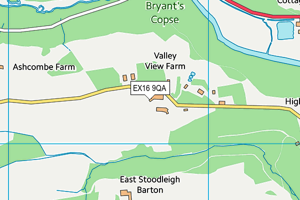 EX16 9QA map - OS VectorMap District (Ordnance Survey)