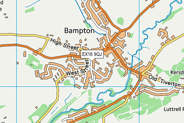 EX16 9QJ map - OS VectorMap District (Ordnance Survey)