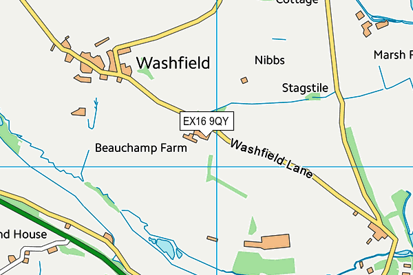 EX16 9QY map - OS VectorMap District (Ordnance Survey)