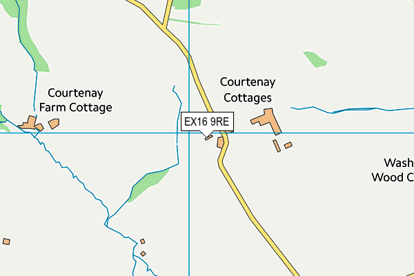 EX16 9RE map - OS VectorMap District (Ordnance Survey)